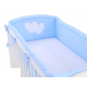 Conjunto de cama bebé  5 elementos coração azul bolas